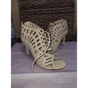 Brand new glaze heels stilettos size 10, tan